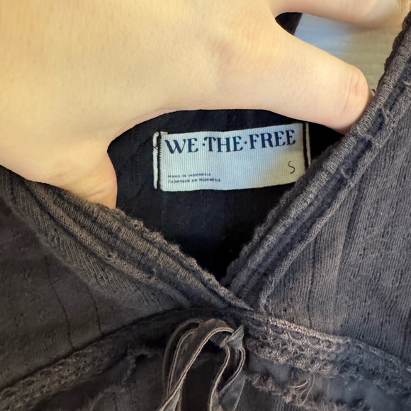 We The Free Black Ribbed Tie-Front Tank - Picture 2 of 3